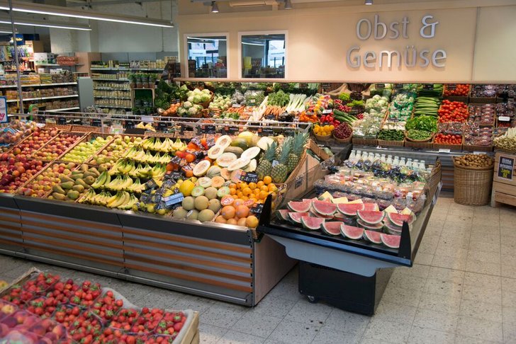 Obst- und Gemüseabteilung 